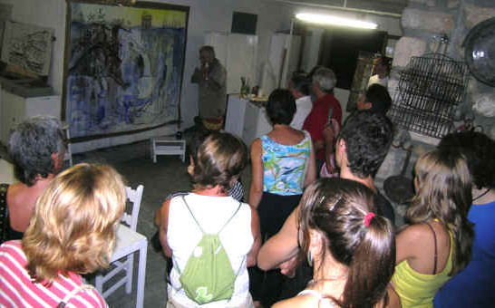 Jordi Samsó en el taller del Centre d'Art