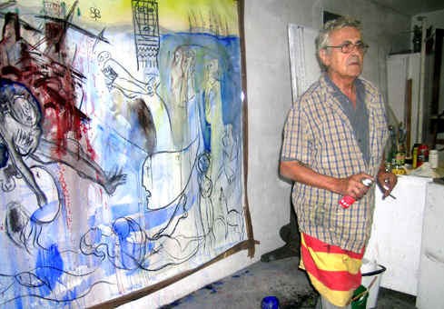 Jordi Samsó en el taller del Centre d'Art
